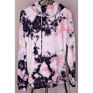 Young & Reckless Black Pink Tie Dye Hoodie Sweatshirt Size Medium Y&R